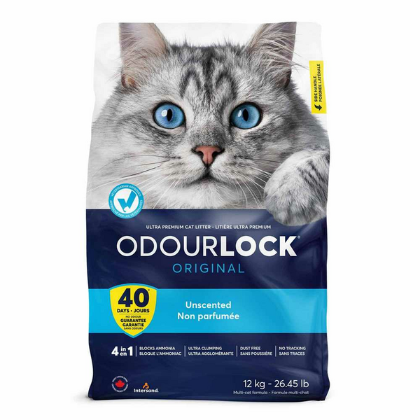 Intersand Odour Lock 12kg - Cementējošās smiltis kaķu tualetēm bez smaržas