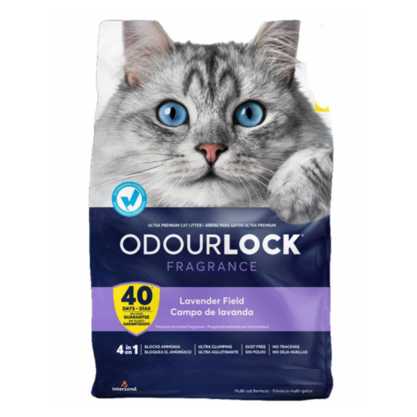 Intersand Odour Lock Lavender field 12kg - Cementējošās smiltis kaķu tualetēm ar lavandas smaržu