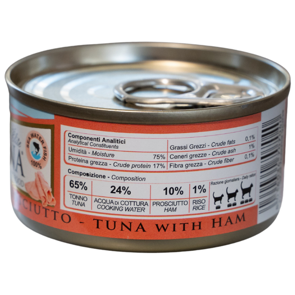 NATURINA ELITE WET TUNA WITH HAM 70G - KONSERVI KAĶIEM (TUNCIS AR ŠĶIŅĶI), 3 image