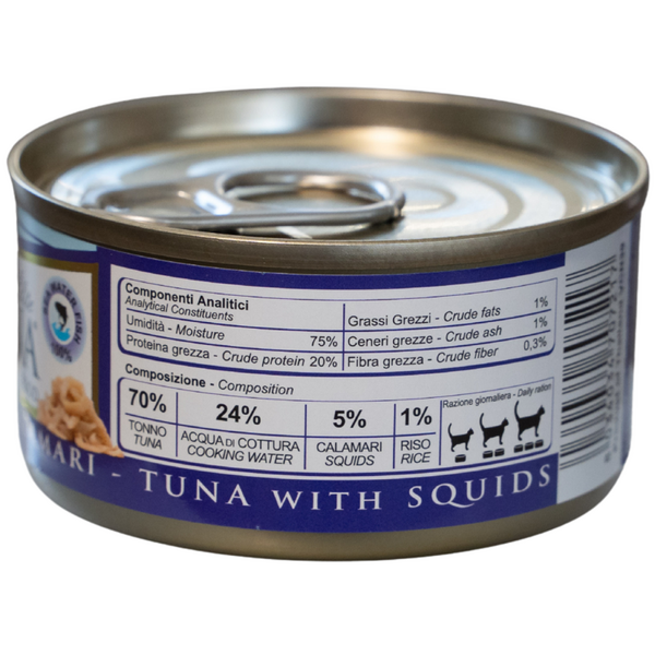 NATURINA ELITE WET TUNA WITH SQUIDS 70G - KONSERVI KAĶIEM (TUNCIS AR KALMĀRIEM), 3 image
