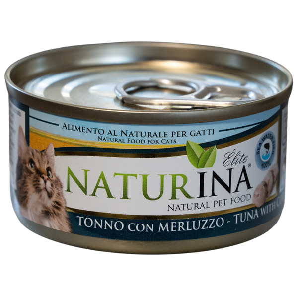 NATURINA ELITE WET TUNA WITH COD 70G - KONSERVI KAĶIEM (TUNCIS AR MENCU)