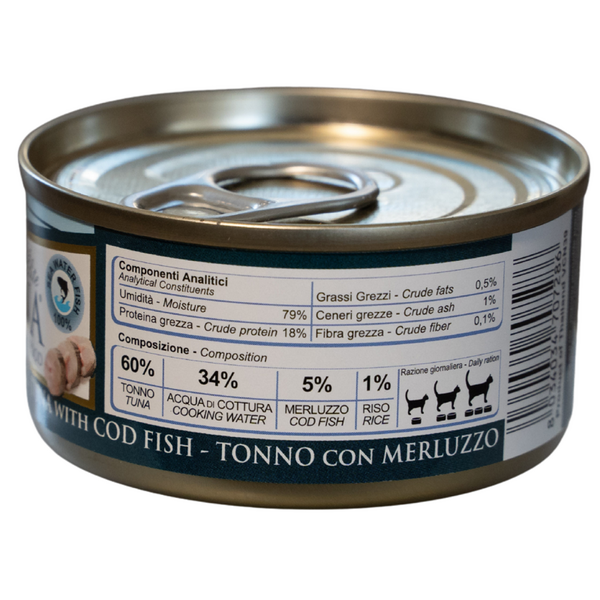 NATURINA ELITE WET TUNA WITH COD 70G - KONSERVI KAĶIEM (TUNCIS AR MENCU), 3 image