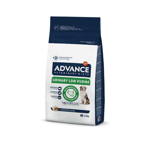 ADVANCE VETERINARY DIETS DOG URINARY LOW PURINE 12 KG – SUŅIEM AR URĪNCEĻU PROBLĒMĀM, KĀ ARĪ LEIŠMANIOZES ĀRSTĒŠANAI
