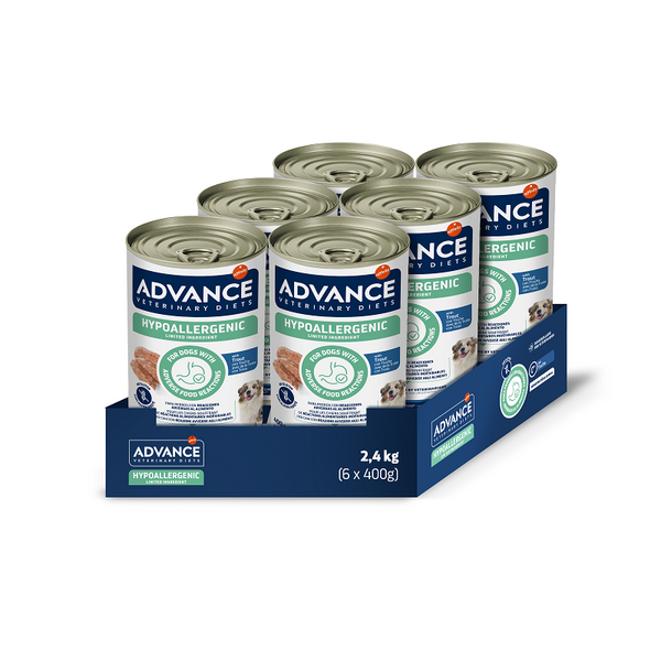 ADVANCE VETERINARY DIET DOG HYPOALLERGENIC TROUT 400G - KONSERVI SUŅIEM AR BARĪBAS NEPANESĪBU UN ALERĢIJĀM, 2 image
