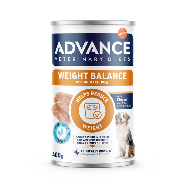 ADVANCE VETERINARY DIET DOG Weight Balance Medium/Maxi 400g - mitrā barība, kas īpaši izstrādāta, lai palīdzētu kontrolēt lieko ķermeņa svaru