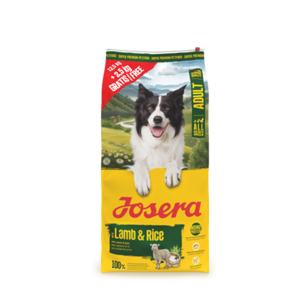 AKCIJA Josera SP suņiem A/S Adult with Lamb&Rice 15 kg (12.5+2.5 kg)
