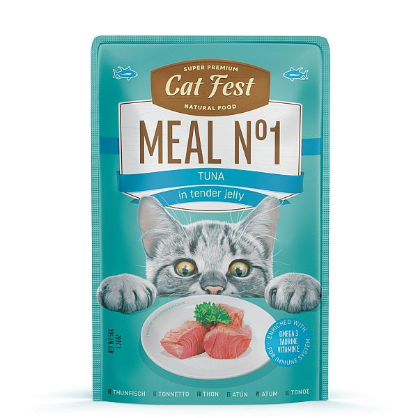 CatFestMeal Nr1 Tuna in tender jelly 50g - konservēta mitrā barība kaķiem, klusā okeāna tunča maigā želejā