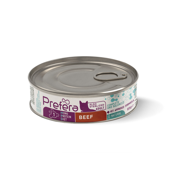 Fresh Farm CAT Prefera MPD Adult beef 85gr - monoproteīna barība ar liellopu gaļu