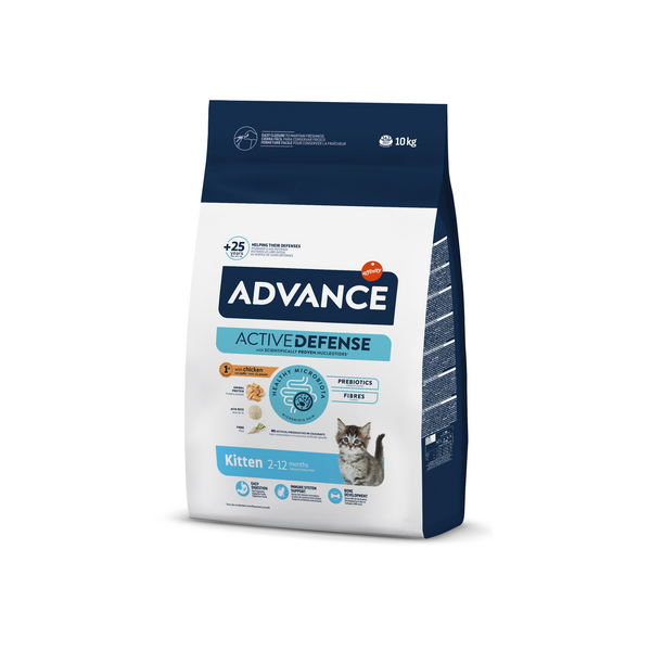 ADVANCE CAT Kitten 10 кг — полноценный высококачественный продукт, специально разработанный для удовлетворения потребностей кошек в возрасте от 2 до 12 месяцев и их матерей в конце беременности и во время кормления.