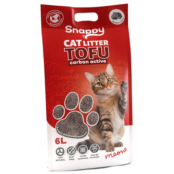 Uniq Pets SNAPPY tofu biodegradable cat litter Carbon active 2,5kg / 6L - биоразлагаемый наполнитель из тофу, без запаха, c активированным углем