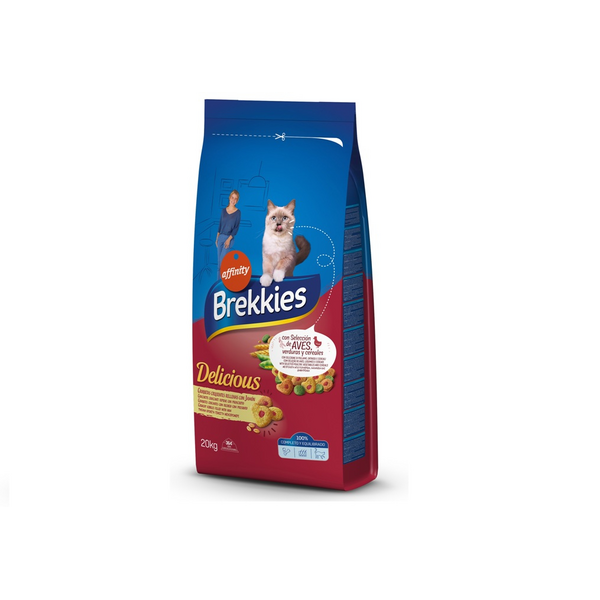 BREKKIES CAT DELICE POULTRY 20kg - pilnvērtīga barība kaķiem, ar vistas un tītara gaļu un dārzeņiem un graudaugiem