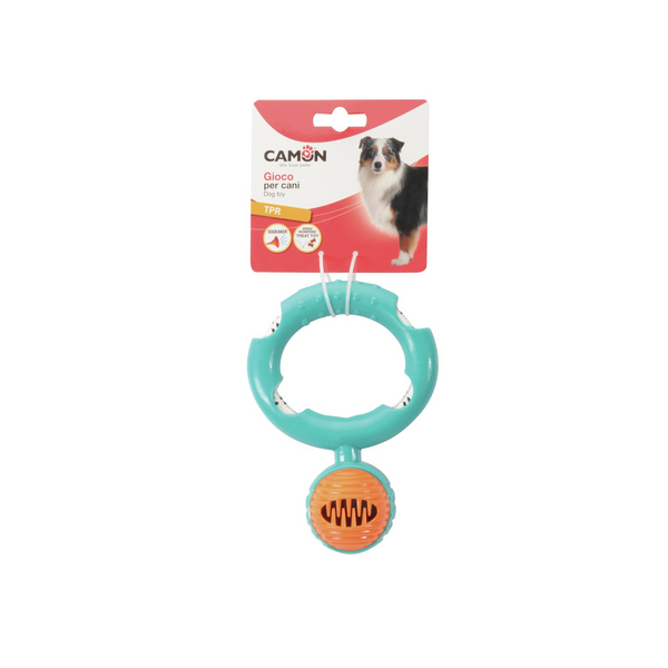 Rot. Suņiem Termoplast. riņķis ar virvi un pīkstuli 16cm