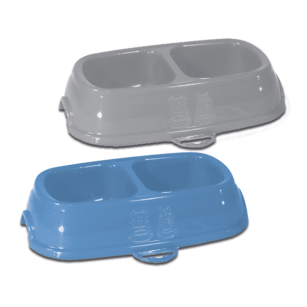 STEFANPLAST BREAK 13 dubultā neslīdoša bļoda 0.2+0.2l (debeszila vai pēlēka) cm 21x13x5h