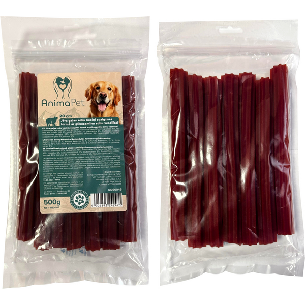 AnimaPet палочки для зубов из баранины с глюкозамином 20 см, 500g - дополнительный корм для собак, палочки для чистки зубов