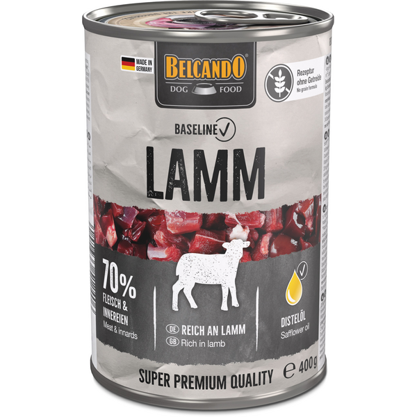 BELCANDO BASELINE WITH LAMB 400GR - SUŅU KONSERVI AR JĒRU BEZ GRAUDIEM, 2 image