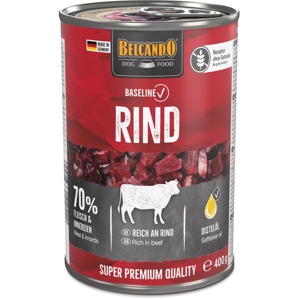 BELCANDO BASELINE WITH BEEF 400GR - SUŅU KONSERVI AR LIELLOPU BEZ GRAUDIEM, 2 image