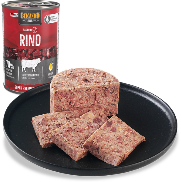BELCANDO BASELINE WITH BEEF 400GR - SUŅU KONSERVI AR LIELLOPU BEZ GRAUDIEM