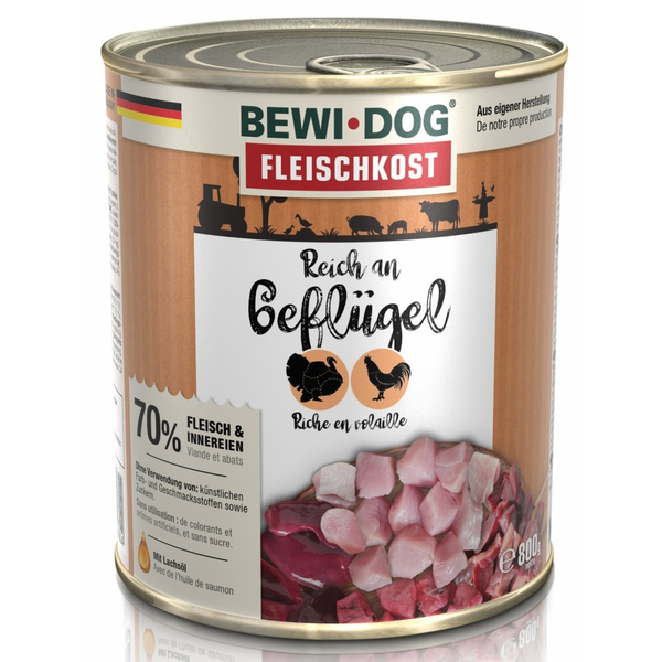 Bewi Dog rich in poultry 800gr - Pieaugušiem suņiem ar mājputnu