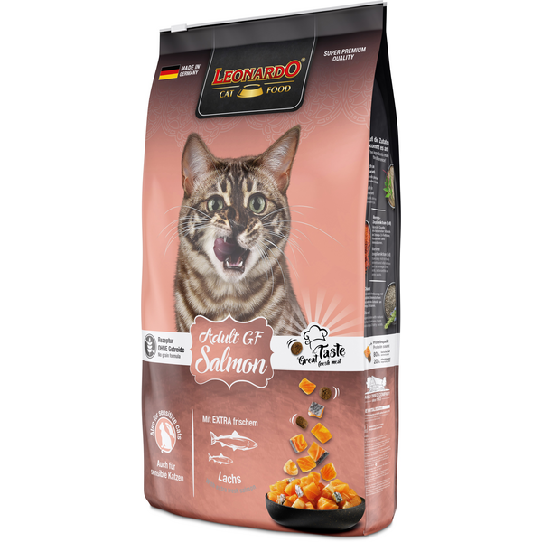LEONARDO ADULT GF SALMON 7.5KG - BEZGRAUDU SAUSĀ BARĪBA KAĶIEM AR LASI, 2 image