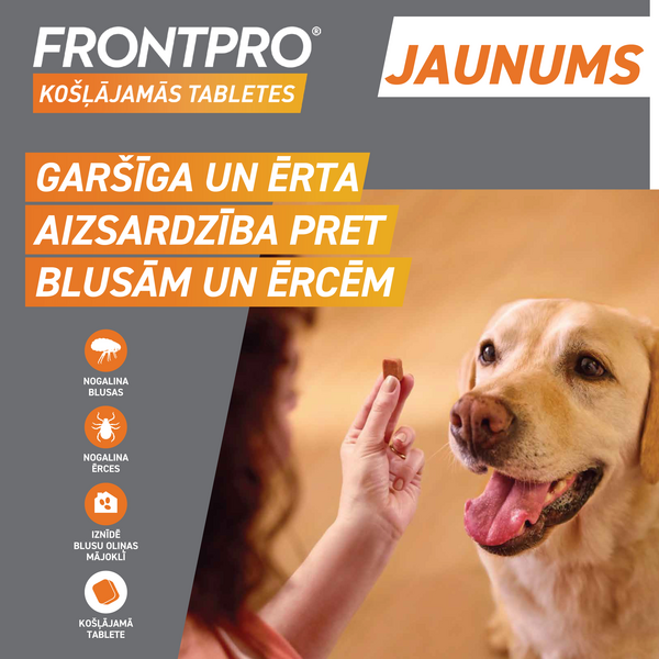 FRONTPRO 136MG KOŠĻ TABL SUŅIEM (>25-50KG) XL N1 (1 tablete) - Pretblusu un pretērču košļājamās tabletes, 2 image