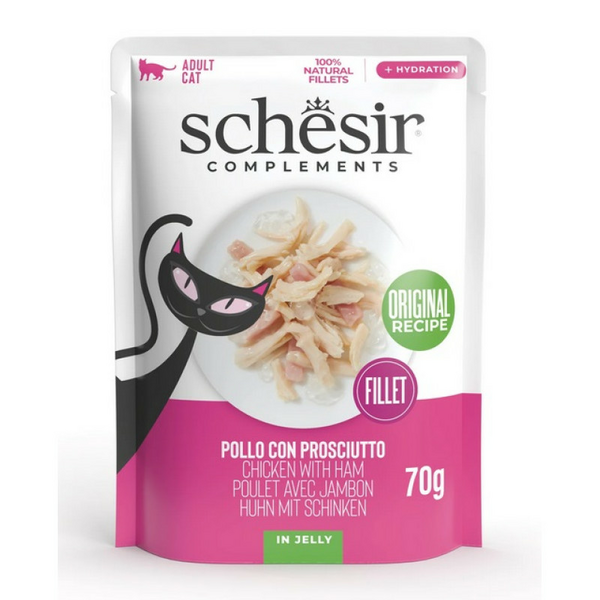 Schesir Cat Chicken and Ham In Jelly 70g - Vista ar šķiņķi želejā