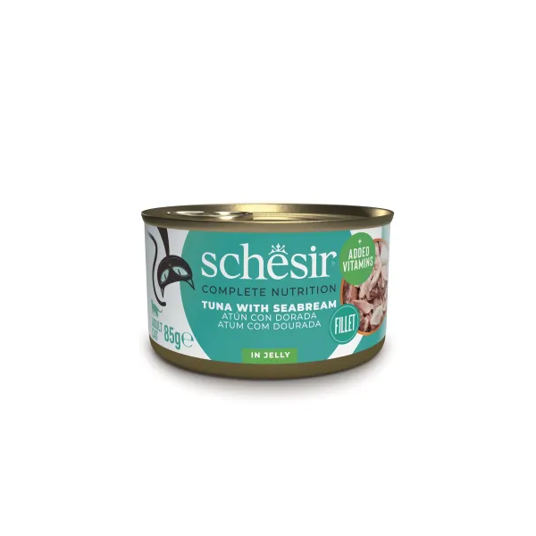 Schesir Cat Tuna with sea bream in jelly 85g - Tuncis ar jūras breksi želejā