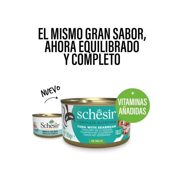 Schesir Cat Tuna with sea bream in jelly 85g - Tuncis ar jūras breksi želejā, 2 image
