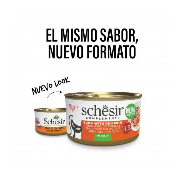 Schesir Cat Tuna with pumpkin in broth 70g - Tuncis ar ķirbi buljonā, 2 image