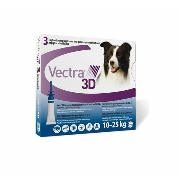 VECTRA 3D 3.6ML SUŅIEM NO 10-25KG N1 - PRETPARAZITĀRI PILIENI