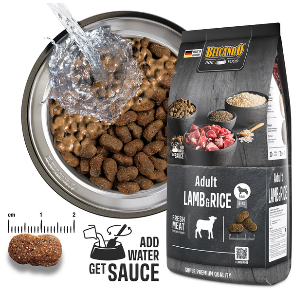 BELCANDO LAMB&RICE 12.5KG - Visu šķirņu suņiem (jērs un rīsi)