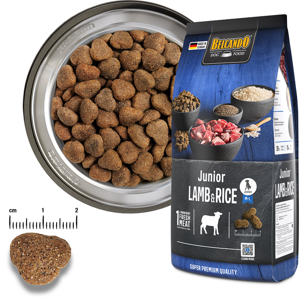 BELCANDO JUNIOR LAMB&RICE 12.5KG - Jauniem vidēja un liela auguma suņiem no 4 mēnešiem