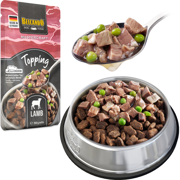 BELCANDO MASTERCRAFT TOPPING LAMB WITH PEAS 100G - KONSERVI SUŅIEM