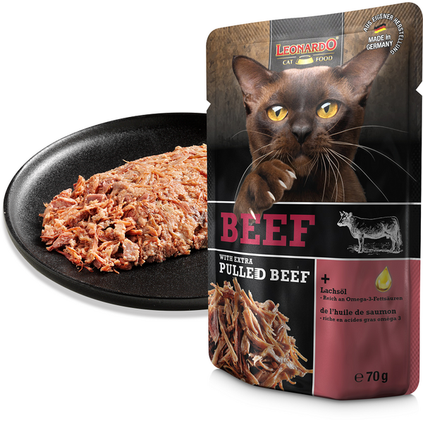 LEONARDO влажный корм для кошек с говядиной и рублёной говядиной 70 г