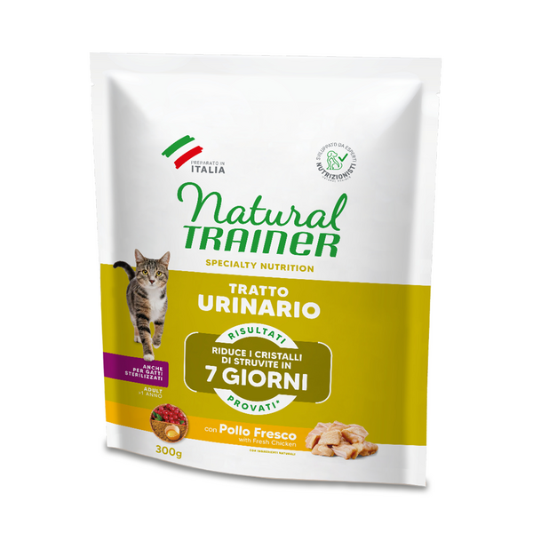 NATURAL TRAINER CAT URINARY WITH CHICKEN 300GR - pilnvērtīga diētiska barība pieaugušiem kaķiem