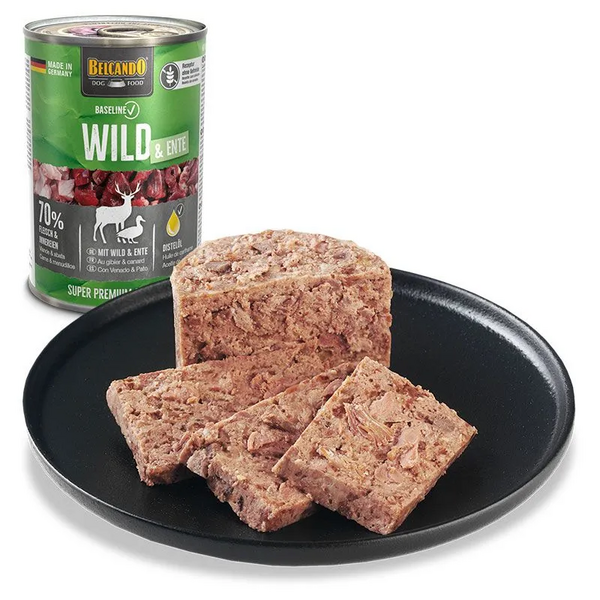 BELCANDO BASELINE WITH WILD AND DUCK 800GR - PILNVĒRTĪGA BARĪBA SUŅIEM AR BRIEDI UN PĪLI, 2 image