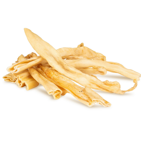 HAU & MIAU dog treat - rabbit skin strips, approx. 20–25 cm, 250 g - papildbarība suņiem, kaltētas truša ādas strēmelītes