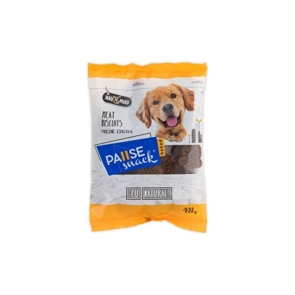 HAU & MIAU BAKED meat biscuits, 400 g - papildbarība suņiem, gaļas cepumi.