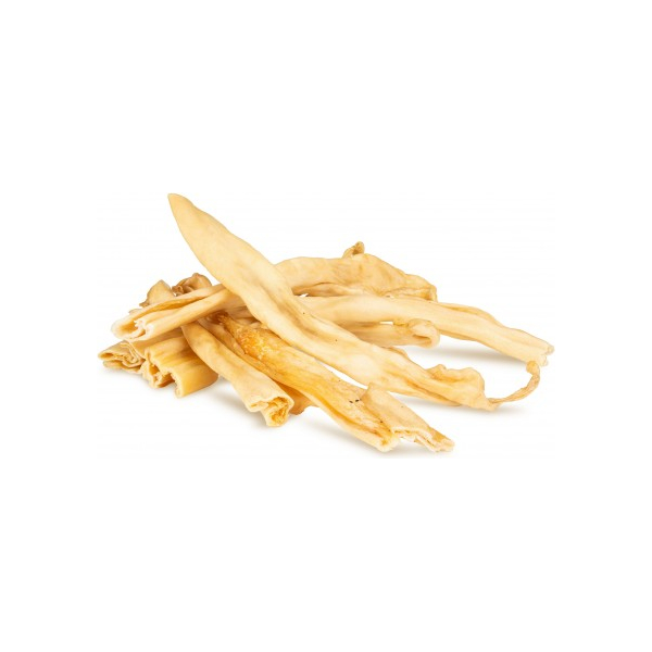 HAU & MIAU dog treat - rabbit skin strips, approx. 20–25 cm, 1 kg - papildbarība suņiem, kaltētas truša ādas strēmelītes