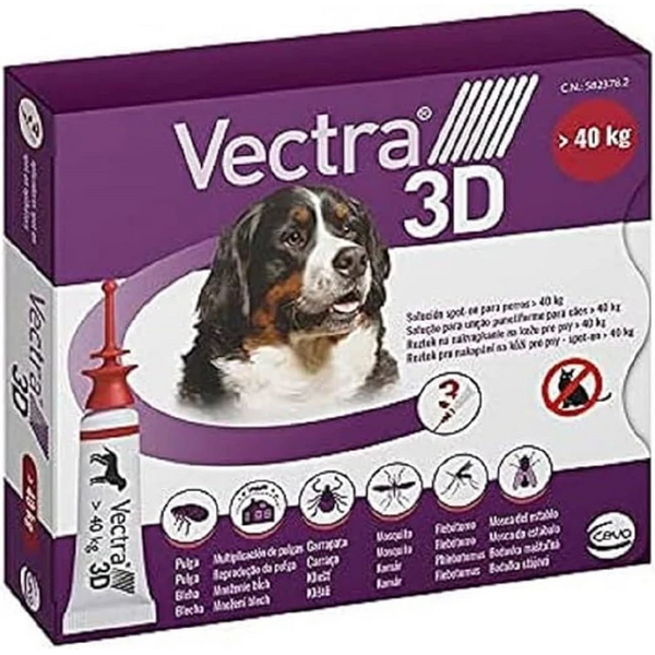 VECTRA 3D 8ML SUŅIEM NO 40KG N1 - PRETPARAZITĀRI PILIENI